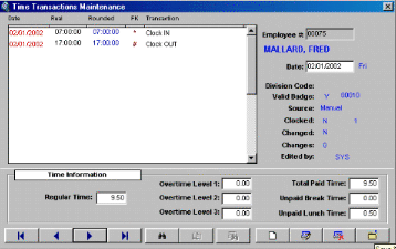 ATR9800 Punch Edit Screen