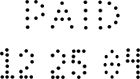 Document Perforated Holes cannot be erased Sample Perforation of Paid Date Perforator