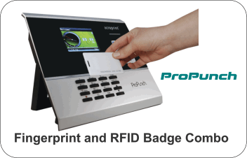 Acroprint ProPunch Fingerprint Time Clock with standard Badge Swipe System