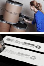 HandJet EBS 260 InkJet Printing on Paperboard Cores and Textiles Industry products. HandJet EBS 260 InkJet Marking on Paperboard Cores and Textiles Industry products.