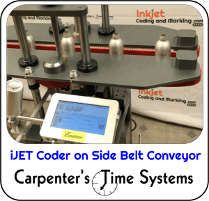 Industrial Inkjet Printer on Bottomless Conveyor Industrial Inkjet Printer on Bottomless Conveyor