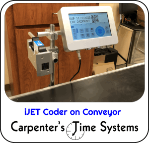 Industrial Inkjet Printer on Conveyor Belt System