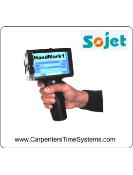 InkJet Marking with a SoJet Elfin 1H Handheld inkjet printer, stand alone with built-in Touchscreen and print height of .50 inch.