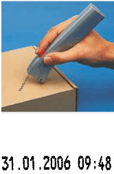 InkJet Printer Pen Marking on Cardboard InkJet Printer Pen Marking on Cardboard
