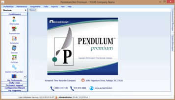 Employee Screen of Pendulum Time and Attendance Software