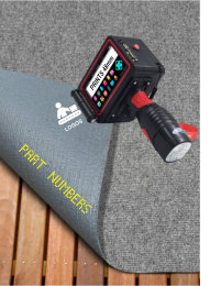 Touch-Jet Two Hand-Held Inkjet Printer prints on Rubber Backed Mats and Logo Printer for Rubber Products Touch-Jet Two Hand-Held Inkjet Printer prints on Rubber Backed Mats and Logo Printer for Rubber Products