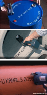HandJet EBS250 InkJet Printer Coding Metal Oil Drums and Concrete Pipe HandJet EBS250 InkJet Printer Coding Metal Oil Drums and Concrete Pipe
