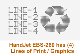 HandJet EBS260 will Imprint up to 4Lines with Graphics